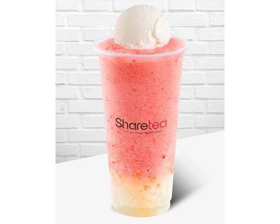 Order Strawberry Ice Blended with Lychee Jelly & Ice Cream food online from Sharetea store, Fort Worth on bringmethat.com