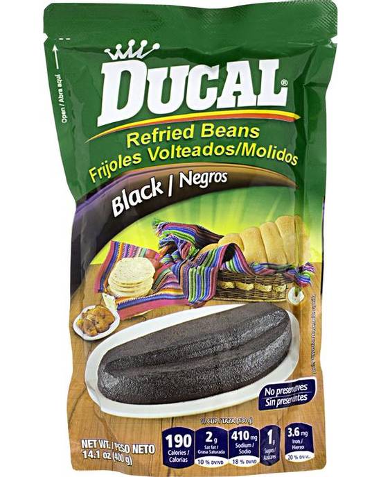 Order Ducal Refried Black Beans (14.1 oz) food online from Ctown Supermarkets store, Uniondale on bringmethat.com