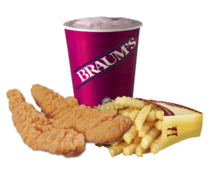 Order Chicken Strips (2 Pcs) food online from Braums Ice Cream & Dairy Strs store, Dallas on bringmethat.com