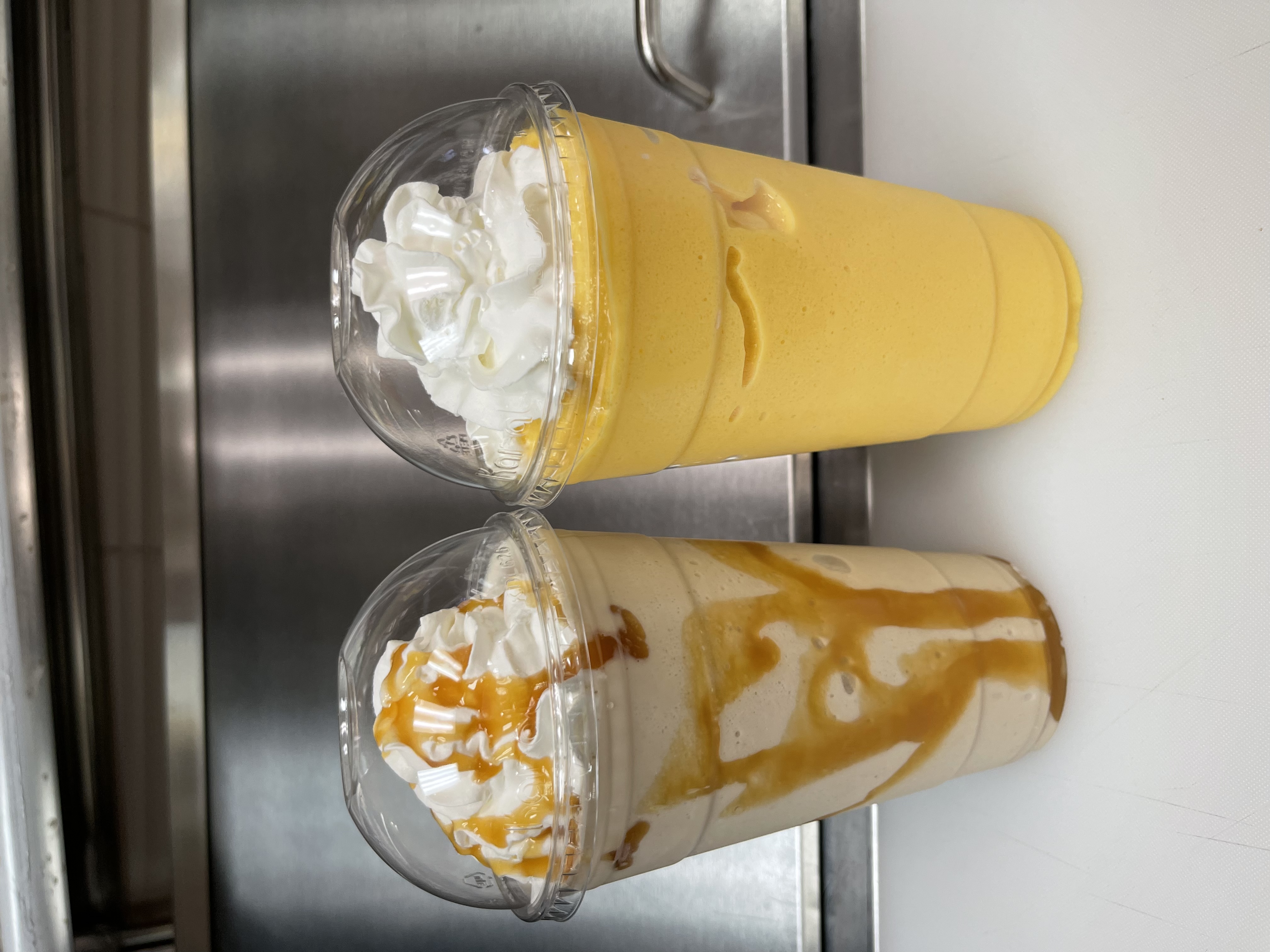 Order Mango  or caramel smoothie with boba 24oz food online from Rainbow Donuts store, Phoenix on bringmethat.com
