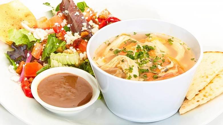 Order Lemon Chicken Soup with Greek Salad food online from Taziki Mediterranean Café store, Northglenn on bringmethat.com