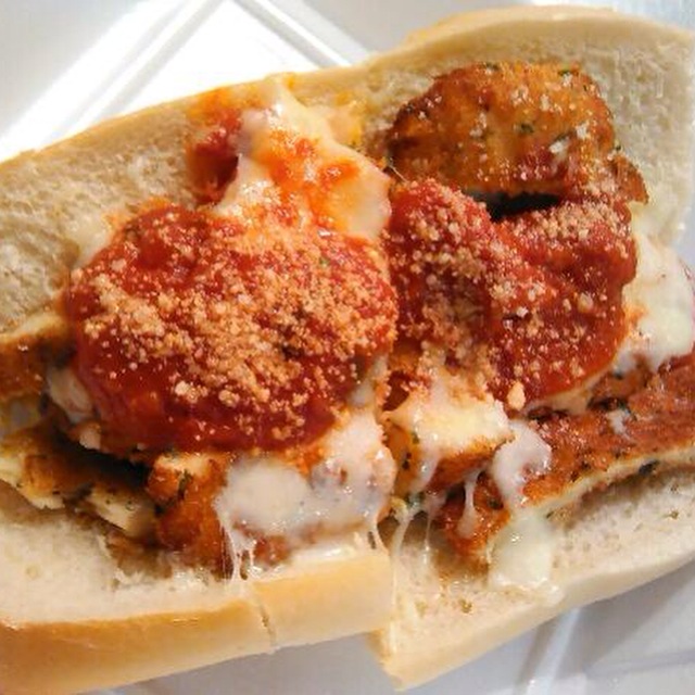 Order Chicken Parmigiana Hot Sub food online from Amore Pizza store, Nutley on bringmethat.com