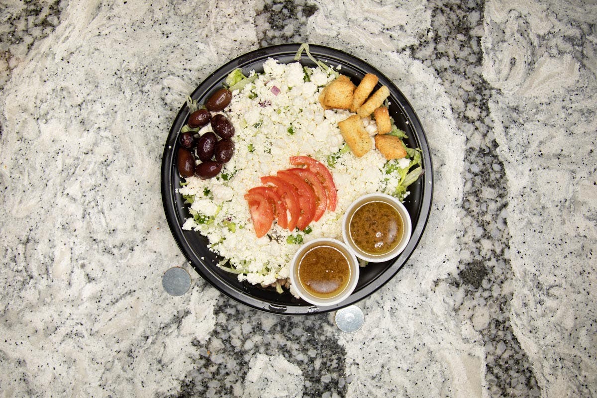 Order Topshelf Greek Salad - Small food online from Topshelf Pizza & Pub store, Muskegon on bringmethat.com