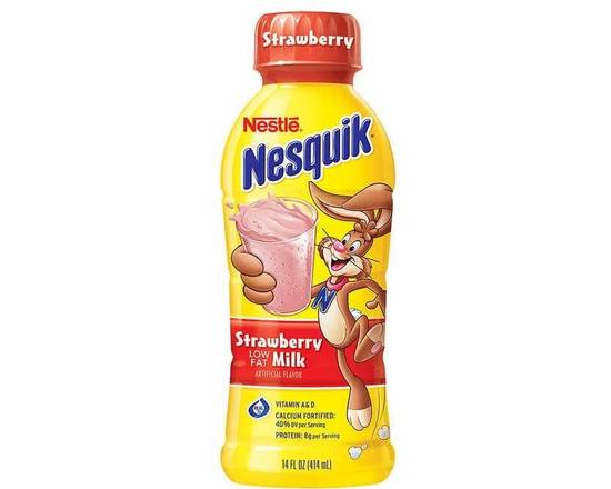 Order Nesquick Strawberry Milk (Large) food online from Good Donuts store, Fort Worth on bringmethat.com