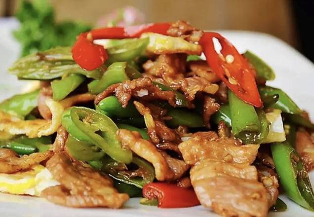 Order Stir-fry Pork 小炒肉 food online from Beijing Noodle House 同顺面馆 store, Lake Forest on bringmethat.com