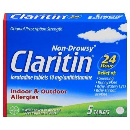 Order Claritin 24 Hour Allergy Tabs (5 count) food online from Light Speed Market store, Marietta on bringmethat.com