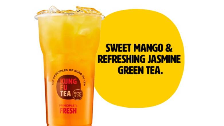 Order Mango Green Tea food online from Kung Fu Tea store, Atlanta on bringmethat.com