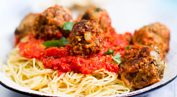 Order Spaghetti with Meatballs food online from Pizzaman Restaurant store, Columbia on bringmethat.com