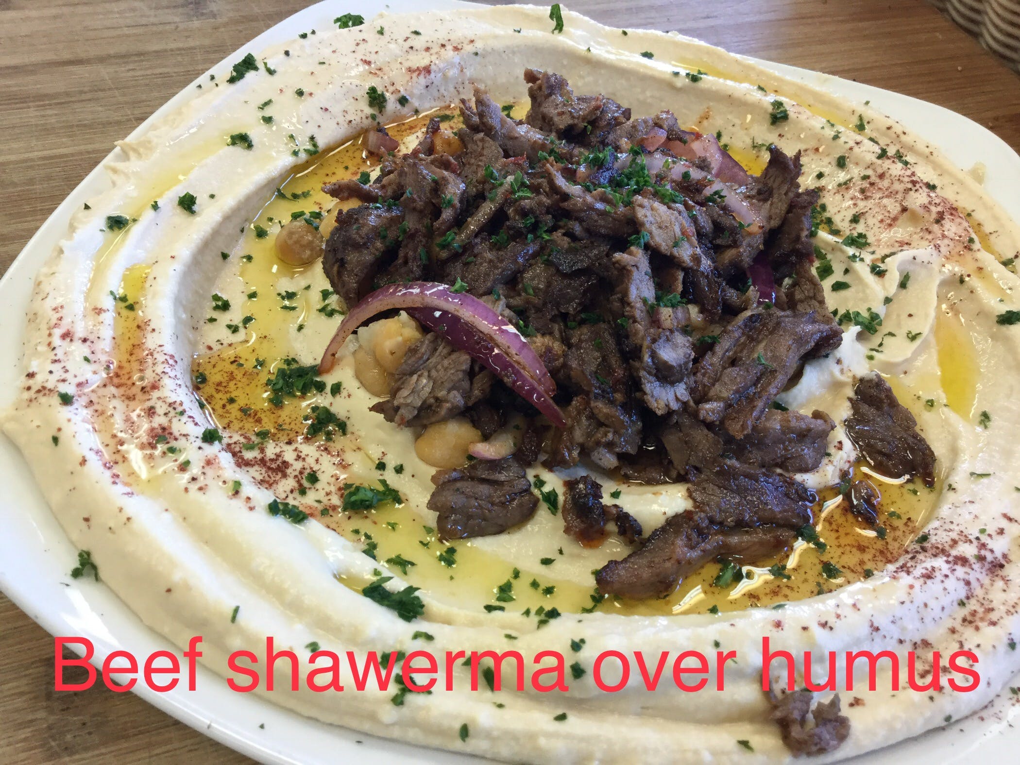 Order Beef Shawarma Plate - Plate food online from Aladdin Gourmet International store, San Mateo on bringmethat.com