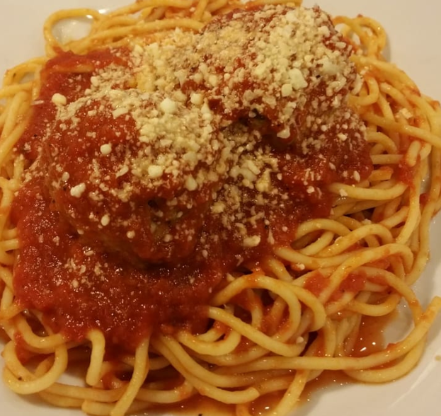 Order Spaghetti with Meatballs Dinner food online from Pomodoro Pizza, Pasta & More store, Sterling on bringmethat.com