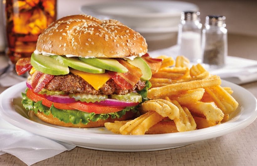 Order Avocado & Bacon Cheese Burger food online from Neal Coffee Shop store, San Mateo on bringmethat.com