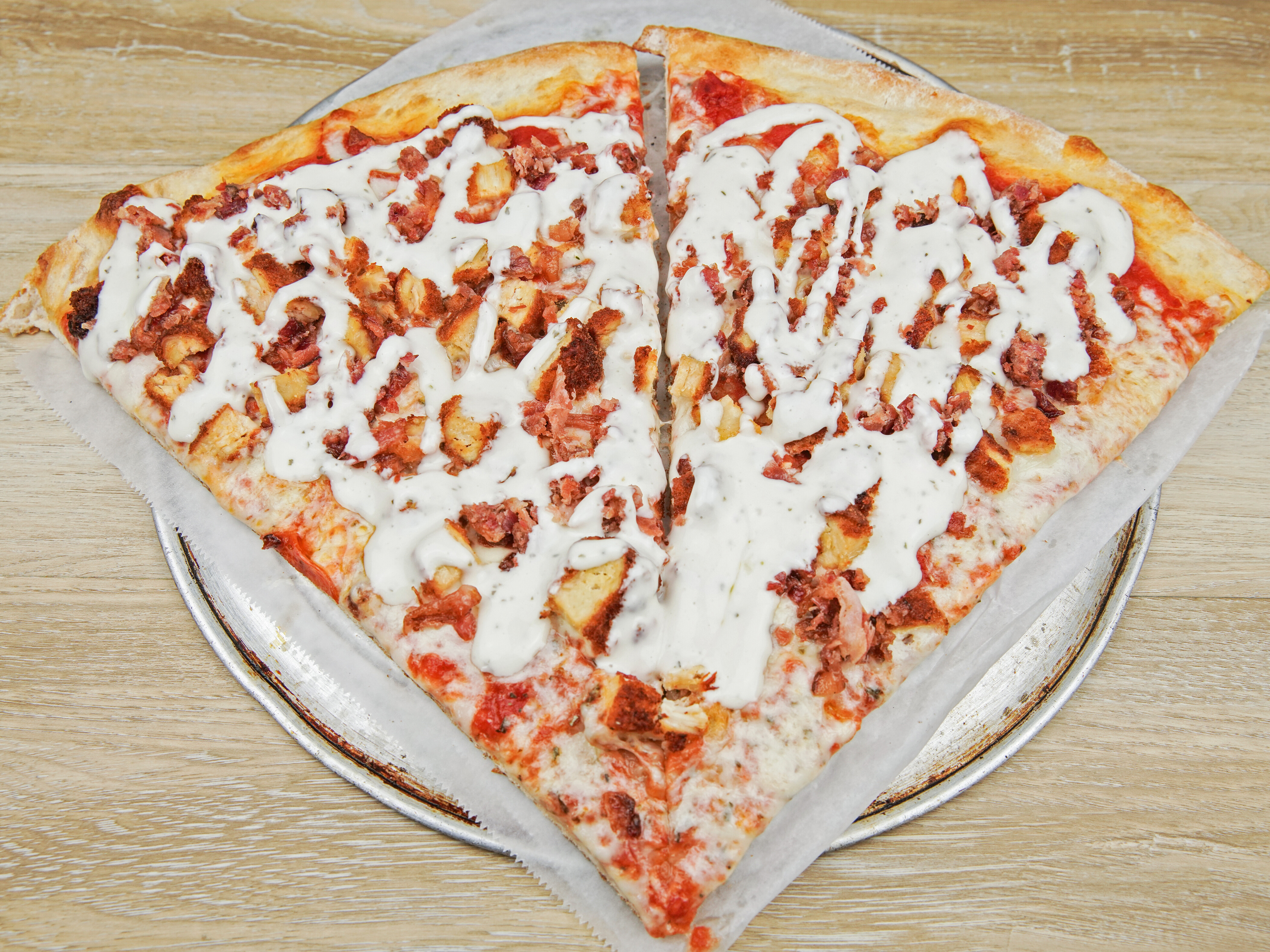 Order Chicken Bacon Ranch Pizza food online from Bronx Pie Pizza store, Poughkeepsie on bringmethat.com