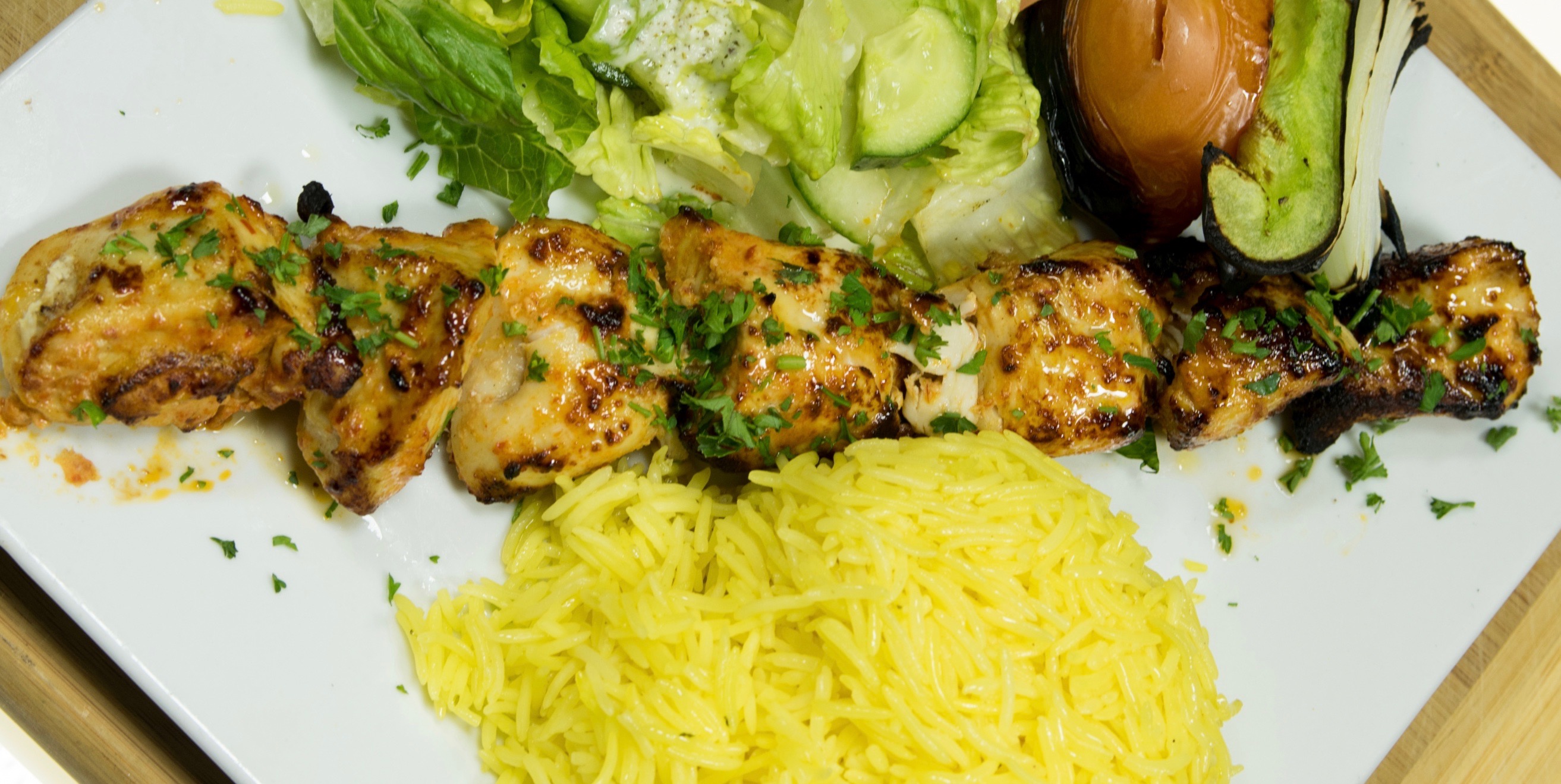 Order Chicken Tawook Kabob food online from Kaza Maza Mediterranean Grill store, Norco on bringmethat.com