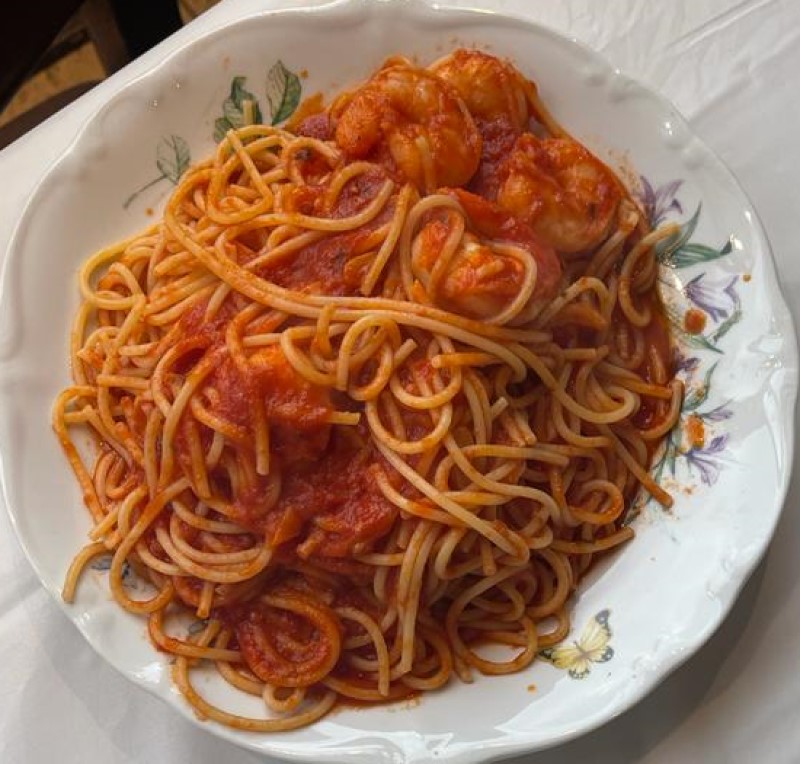Order 72 Spaghetti Gamberetti food online from Andiamo Pizzaria store, Chicago on bringmethat.com