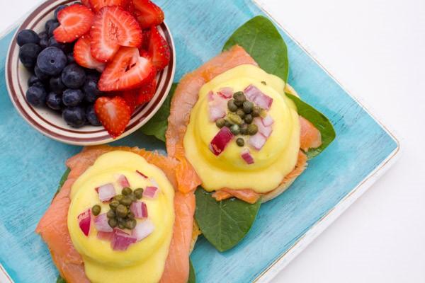 Order SALMON BENNY food online from Wisk Am Eatery store, Prosper on bringmethat.com