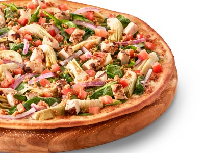Order Spinach Garlic Chicken Pizza food online from Pizza Guys - San Pablo store, San Pablo on bringmethat.com