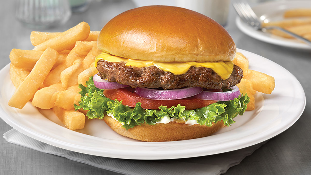 Order 10. Cheeseburger Deluxe  food online from Evertz's Cafe Restaurant store, Glendale on bringmethat.com