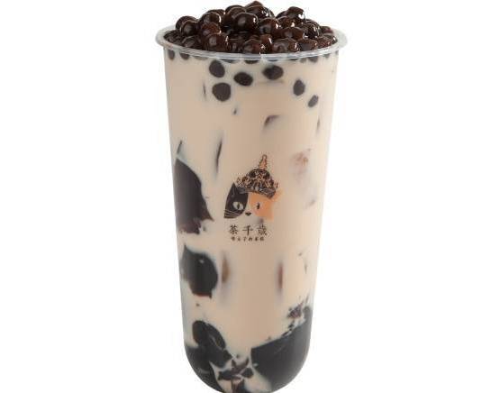 Order Grass Jelly Milk Tea with Boba   仙草黑金珍珠奶茶 food online from Timeless Tea store, Bellevue on bringmethat.com