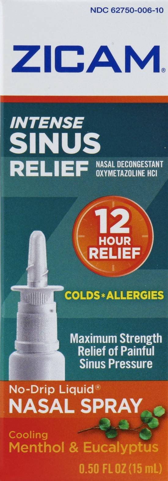 Order Zicam Intense Sinus Relief No-Drip Nasal Spray with Cooling Menthol & Eucalyptus (0.5 oz) food online from Rite Aid store, Mckinleyville on bringmethat.com