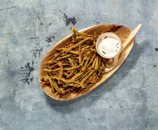 Order Cayenne Dusted Crispy Okra Fries food online from Pizza Karma store, Eden Prarie on bringmethat.com
