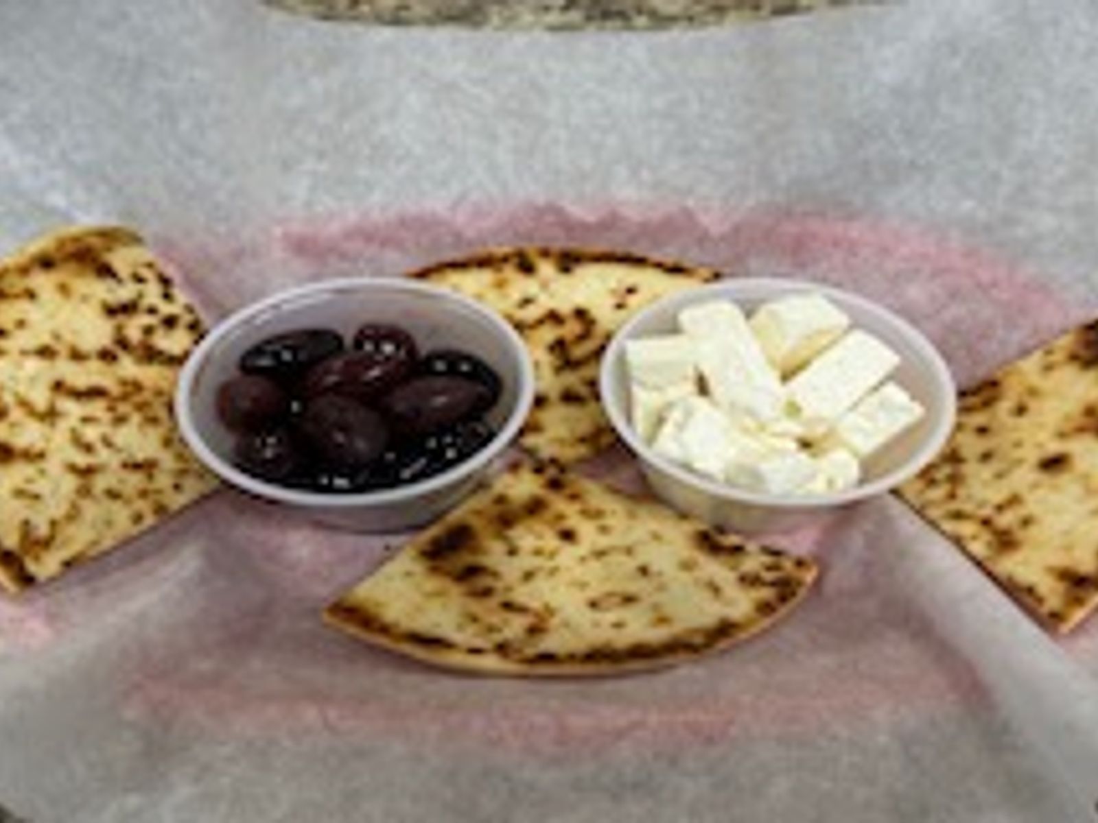 Order Cup Feta Cup olives 1 Pita food online from Squabs Gyros store, Melrose Park on bringmethat.com