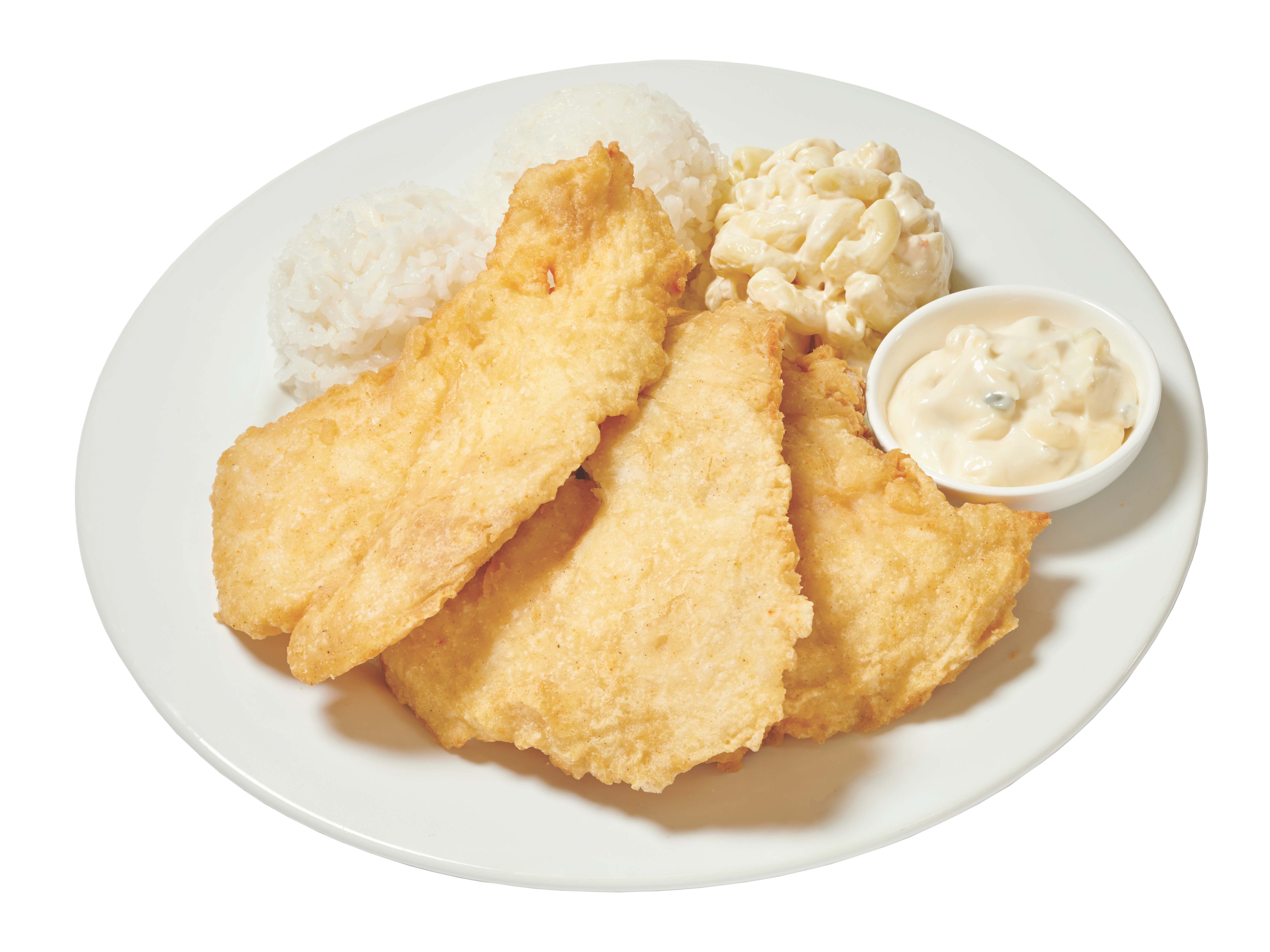 Order Regular Fried Fish Filet Plate Lunch food online from L&L Hawaiian Bbq store, Las Vegas on bringmethat.com