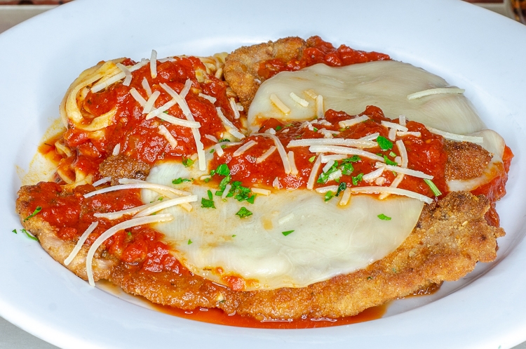 Order VEAL PARMIGIANA food online from Tre Famiglia store, Haddonfield on bringmethat.com