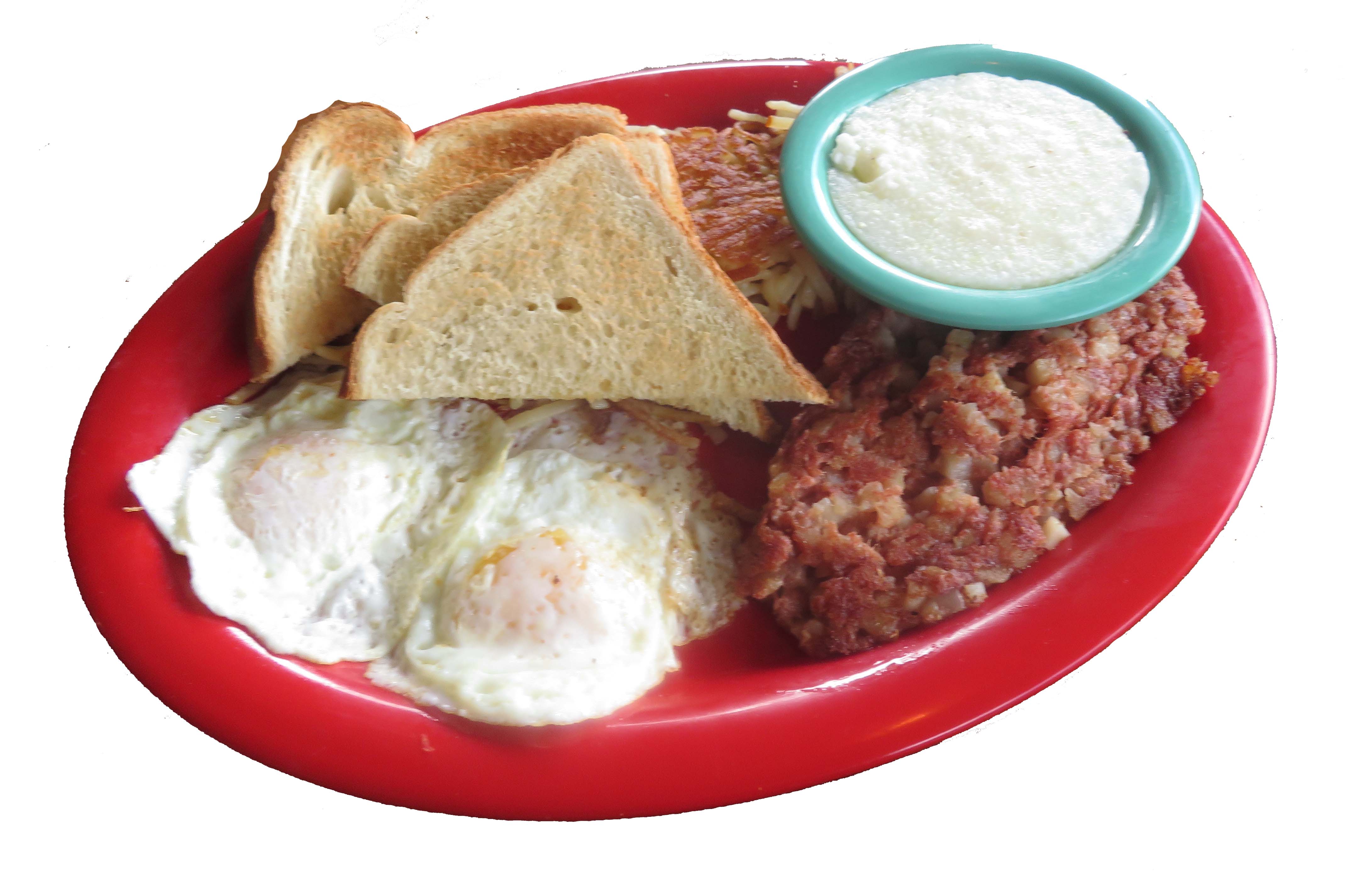 Order 2 Eggs Plate with Corned Beef Hash food online from Carolina's Diner store, Greensboro on bringmethat.com