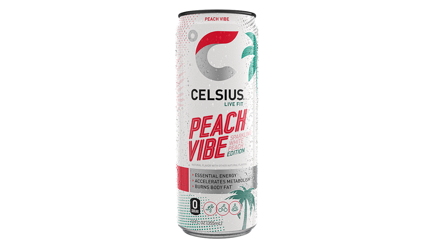 Order Celsius Sparkling Peach Vibe 12oz food online from Quickchek store, South Bound Brook on bringmethat.com