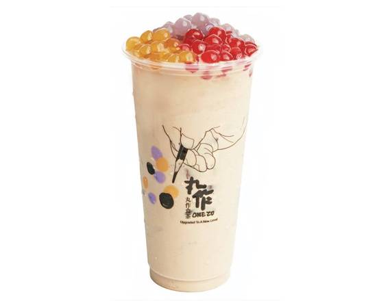 Order One Zo Green Milk Tea (comes with one zo boba) food online from One Zo store, Los Angeles on bringmethat.com