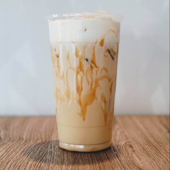 Order Large Salted Caramel Latte food online from Babble Coffee And Boba Bar store, Oklahoma City on bringmethat.com