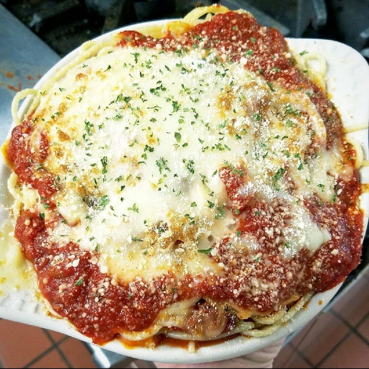 Order Baked Spaghetti food online from Amighetti's Bakery & Cafe store, Rock Hill on bringmethat.com