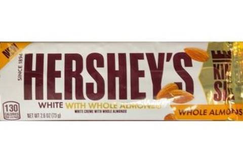 Order hershey's white  whole almonds chocolate bar king size food online from Windy City Liquor Market store, El Cajon on bringmethat.com