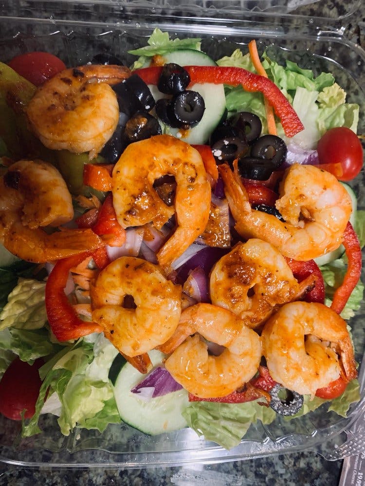 Order Buffalo Shrimp Salad - Salad food online from Pizza By Rocco store, Natick on bringmethat.com