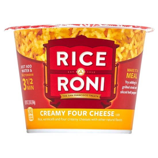 Order Rice-A-Roni Creamy Four Cheese Rice Cup 2.32oz food online from Everyday Needs by Gopuff store, Lansdowne on bringmethat.com