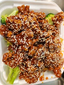 Order 312. Sesame Chicken food online from Pearl Chinese Restaurant store, Mesquite on bringmethat.com