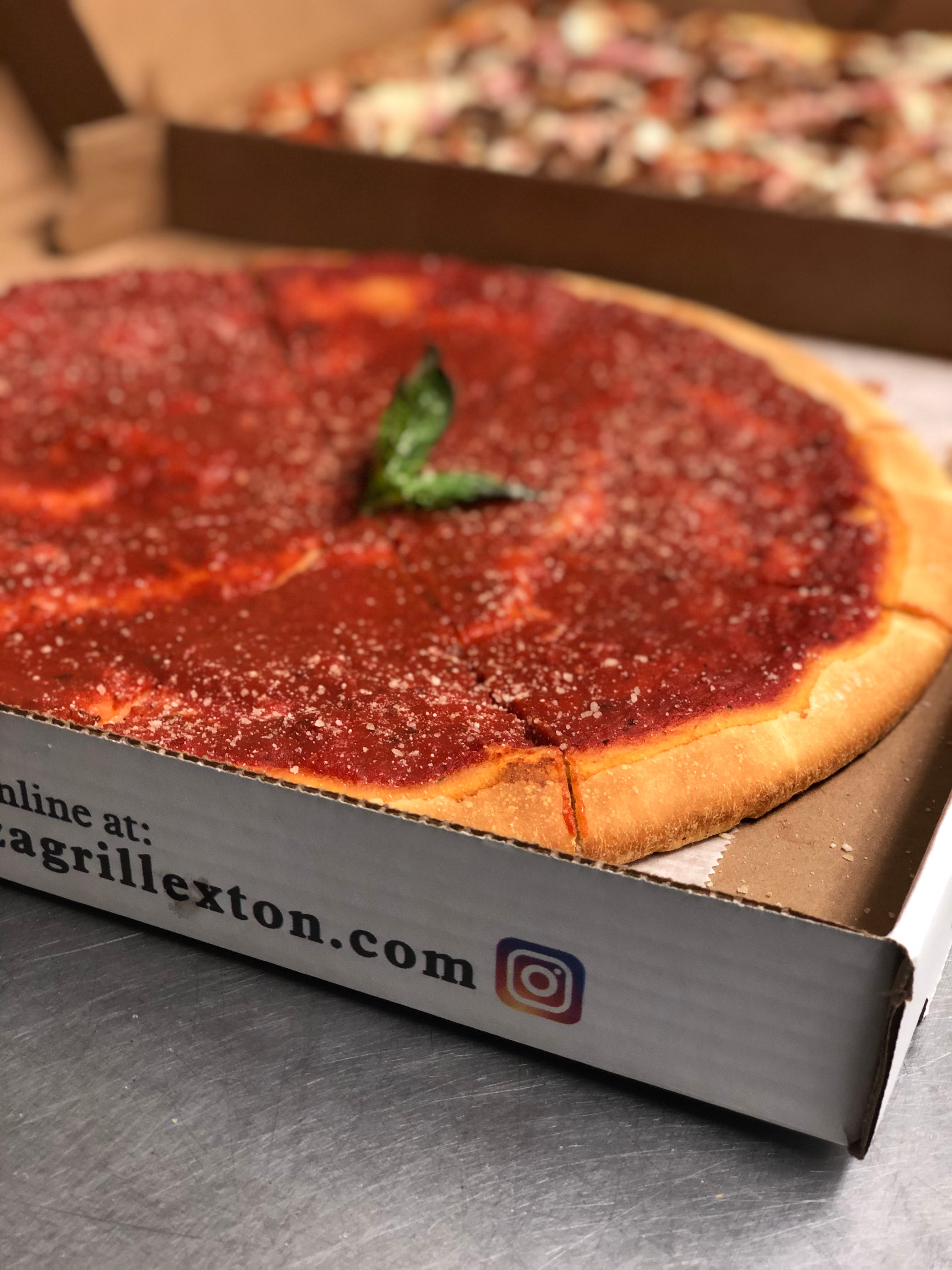 Order Tomato Pie - Medium 12'' (8 Slices) food online from Fontana Pizza & Grill store, Exton on bringmethat.com