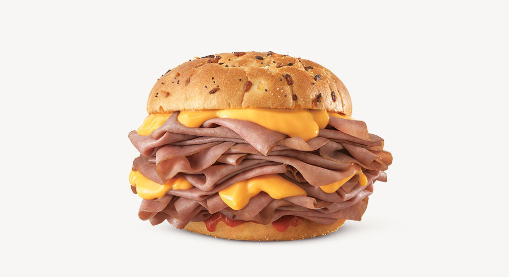 Order Beef 'n Cheddar 1/2 lb. Sandwich food online from Arby's #5327 store, Chicago on bringmethat.com