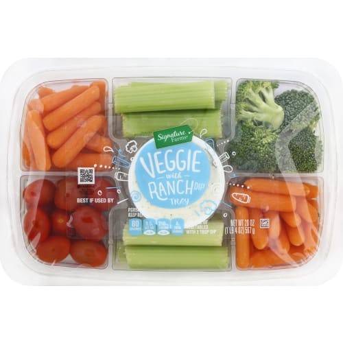 Order Signature Farms · Veggie with Ranch Dip Tray (20 oz) food online from Randalls store, Galveston on bringmethat.com
