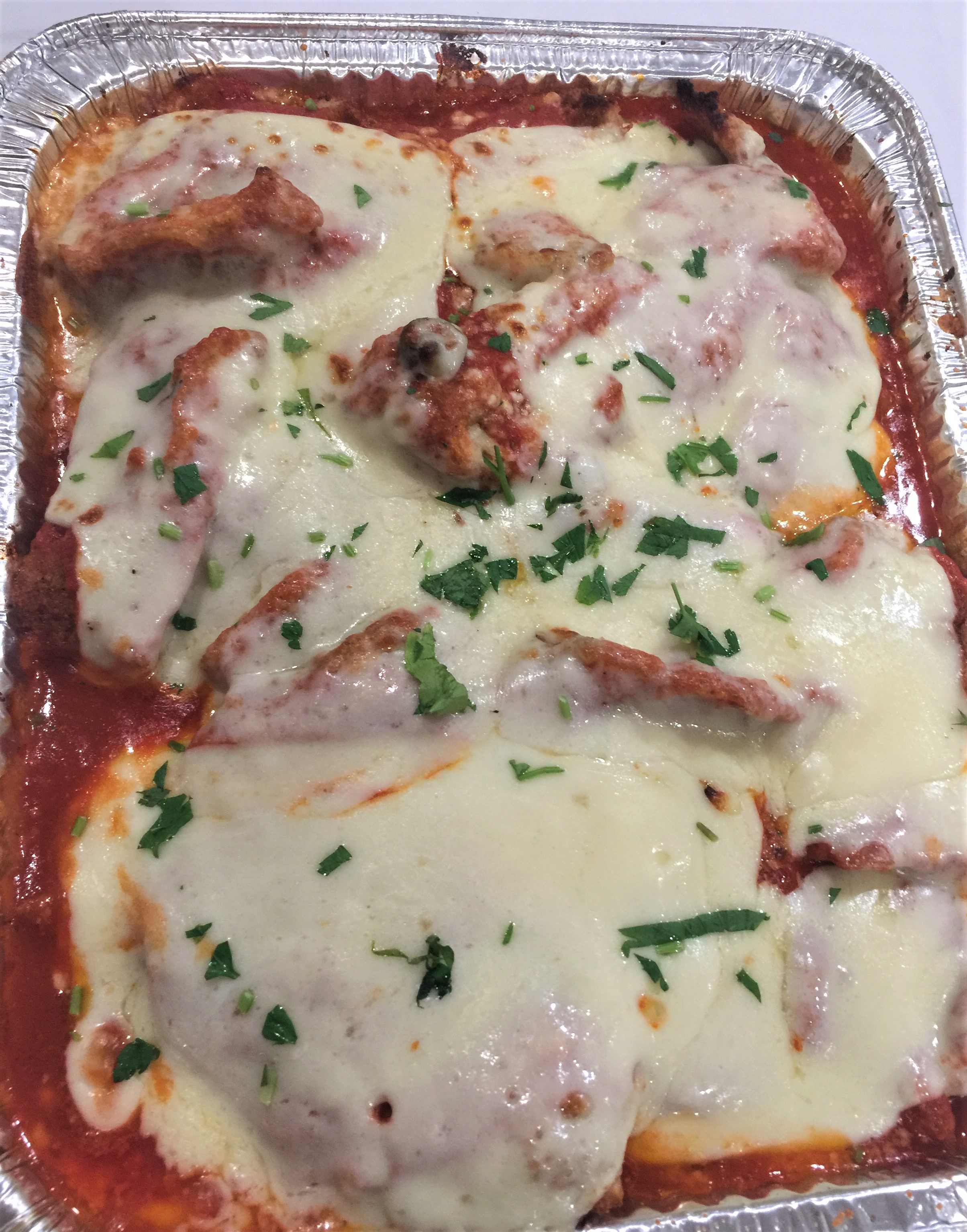 Order Chicken Cutlets Parmigiana food online from Vincent Pizzeria store, Albertson on bringmethat.com