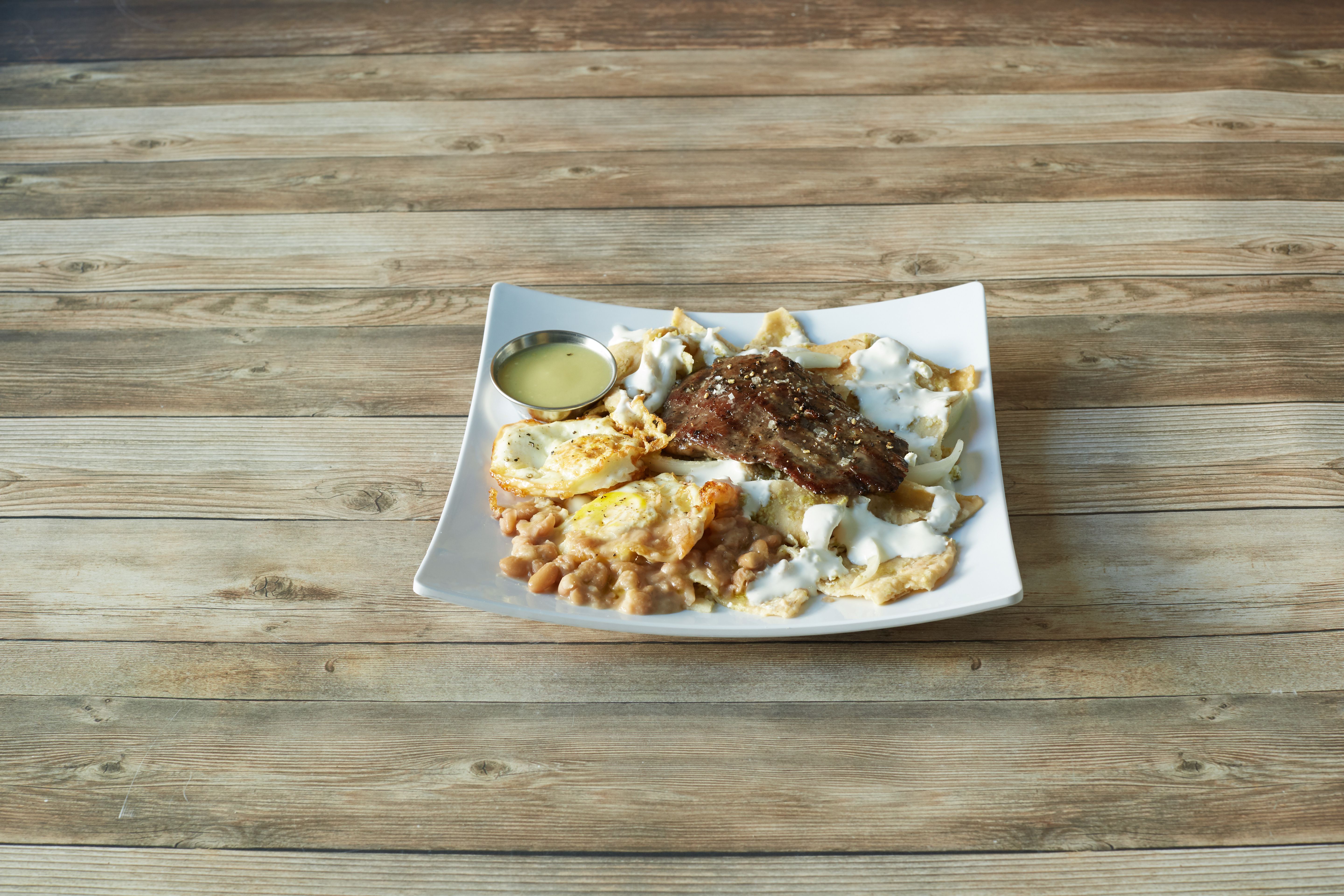 Order Steak Chilaquiles food online from Senor Sol Mexican Grill store, Saint Paul on bringmethat.com