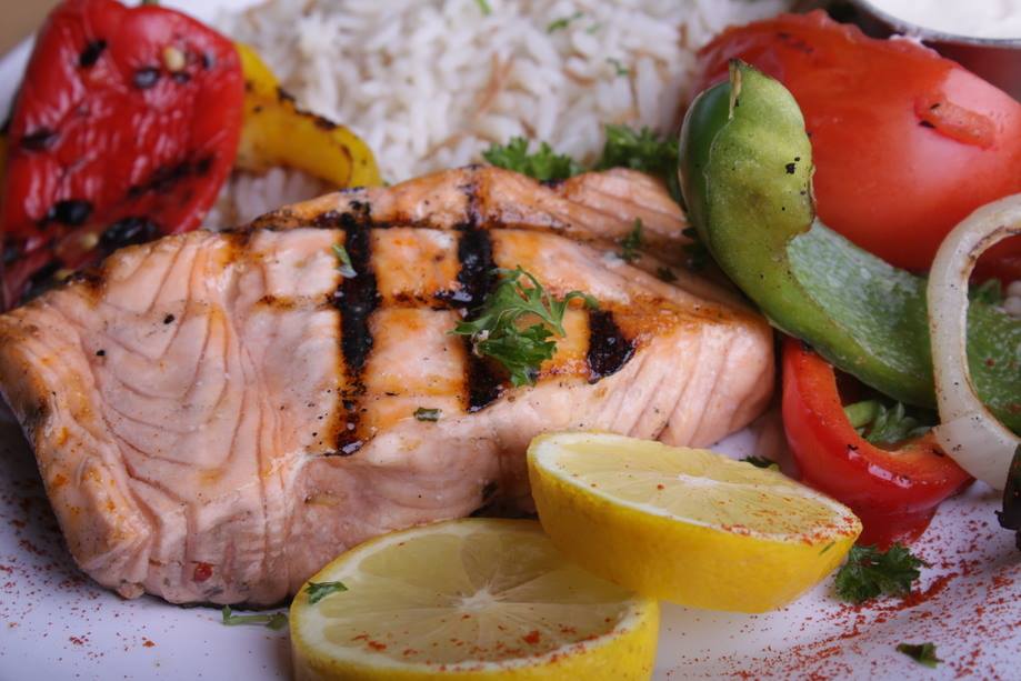 Order Grilled Salmon Combo food online from Zaytoon store, Lansing on bringmethat.com
