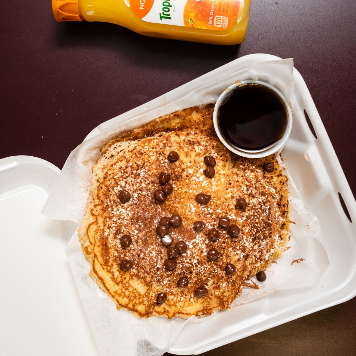 Order Chocolate Chip Pancake Breakfast - Breakfast food online from Original Boston Style Pizza store, Philadelphia on bringmethat.com