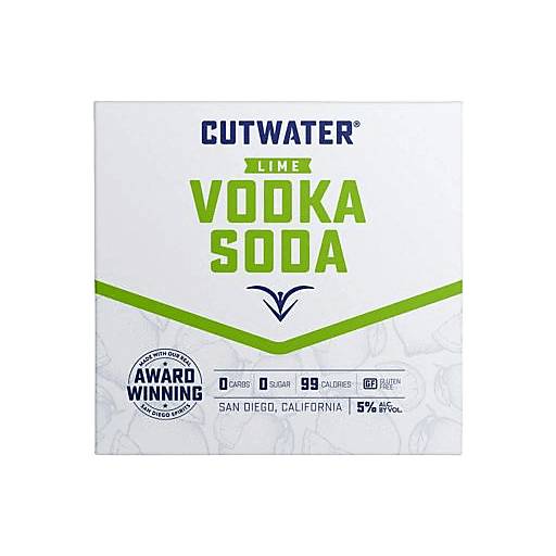 Order Cutwater Vodka Soda Lime (4PKC 12 OZ) 118369 food online from Bevmo! store, Emeryville on bringmethat.com