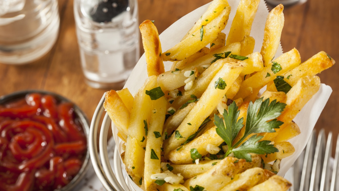 Order Garlic French Fries food online from Mediterranean Eats store, Fremont on bringmethat.com