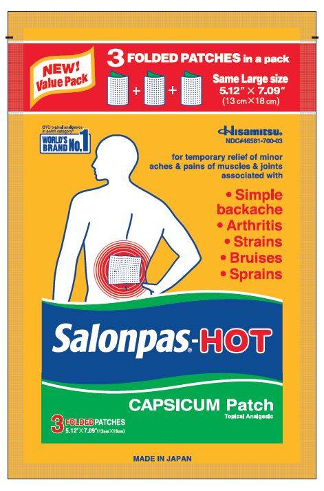 Order Salonpas Hot Patch (3 ct) food online from Rite Aid store, Tiffin on bringmethat.com