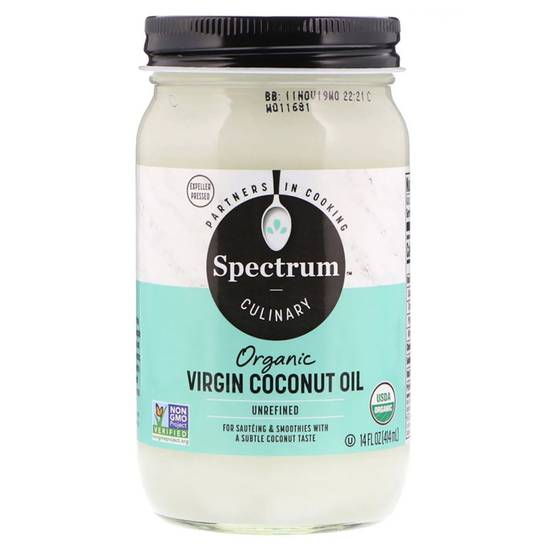 Order Spectrum Unrefined Organic Virgin Coconut Oil 14oz food online from Drinks At Your Door by Gopuff store, Santa Maria on bringmethat.com