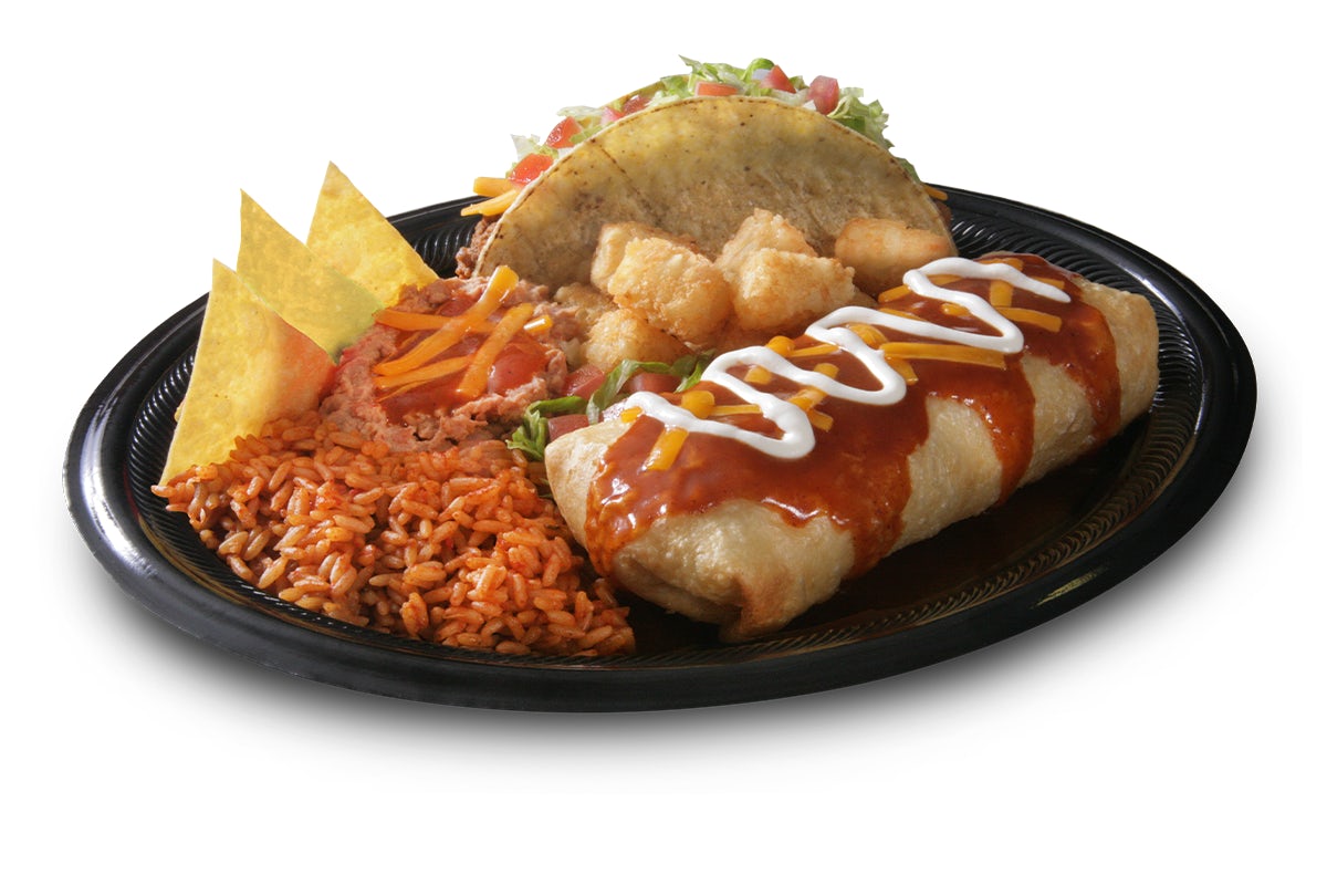 Order Chimichanga Platter Meal food online from Taco Time store, North Ogden on bringmethat.com