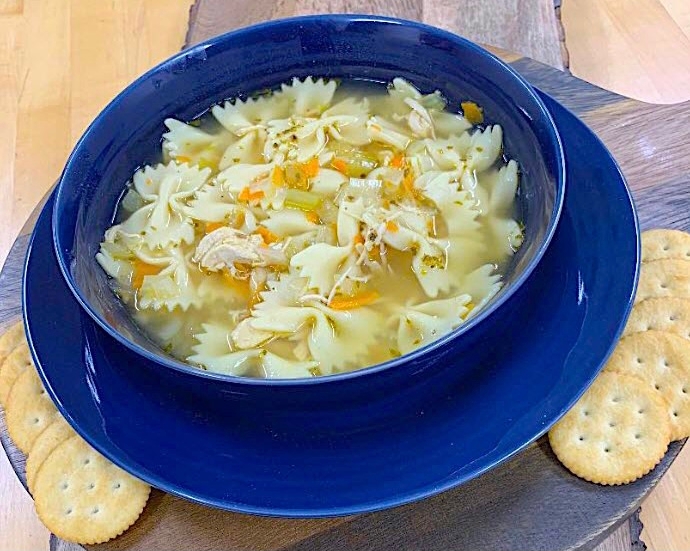 Order Chicken Farfalle Soup food online from Captain’s Curbside Seafood store, Trappe on bringmethat.com