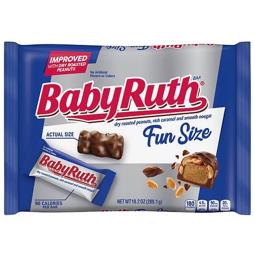 Order Baby Ruth Halloween Chocolate Bars, Fun Size, Small Bag Fun Size - 10.2 oz food online from Walgreens store, KEYSER on bringmethat.com
